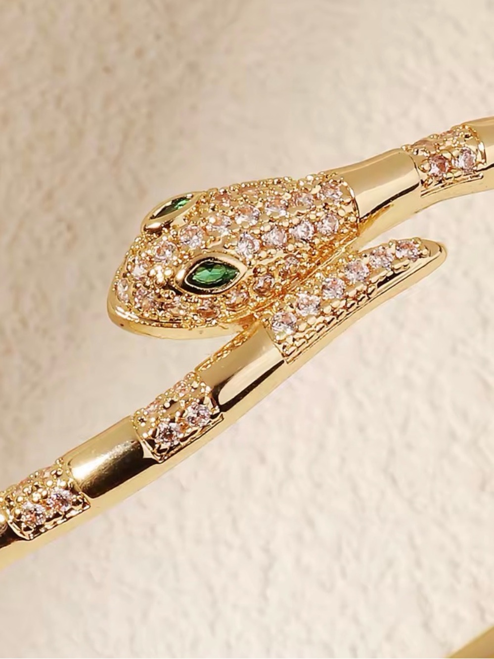 Serpenti Gold PavΓ© Snake Wrap Bracelet β Fashion Jewelry - Picture 2 of 4